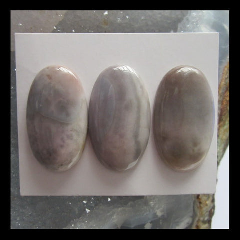 3pcs Agate Cabochons,35x20x6mm,20g - MyGemGarden