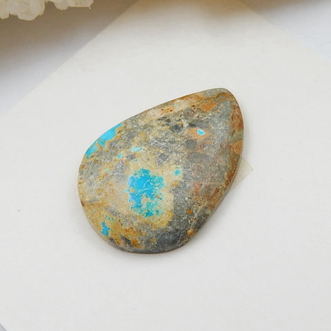 Natural Turquoise Flatback Gemstone Cabochon, 18x13x4mm, 1.4g - MyGemGarden