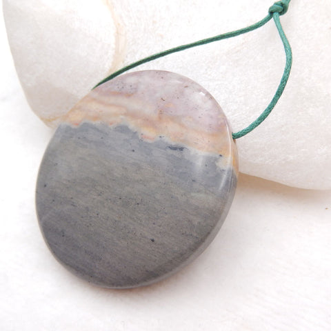 Natural Wave Jasper Pendant Bead 50X9mm, 38.4g