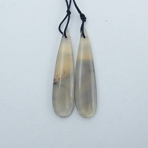 Fluorite Teardrop Earrings Pair stone for Earrings making, 45x11x5mm, 8.7g - MyGemGarden