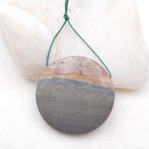 Natural Wave Jasper Pendant Bead 50X9mm, 38.4g