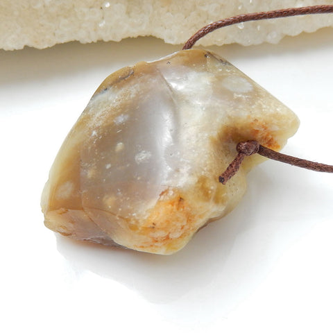 Natural Yellow Opal Gemstone Pendant, Natural Stone Jewelry, 42x29x18mm, 26.5g - MyGemGarden