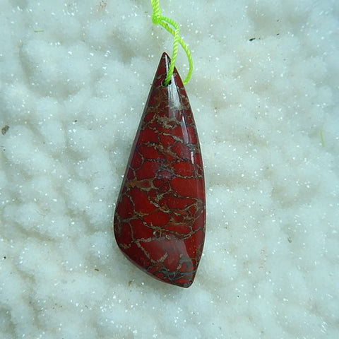 Natural Red River Jasper Pendant, 50x20x6mm, 9g - MyGemGarden