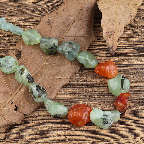 New! ! Natural Prehnite Gemstone Necklace, Adjustable Necklace, 1 Strand, 22-32 inch, 138g