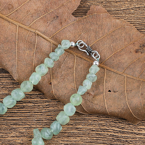 New! ! Natural Prehnite Gemstone Necklace, 1 Strand, 18 inch, 49g