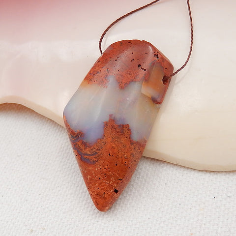 Natural Australia Red Opal Drilled Gemstone Pendant Bead, 40x21x9mm, 8.9g - MyGemGarden