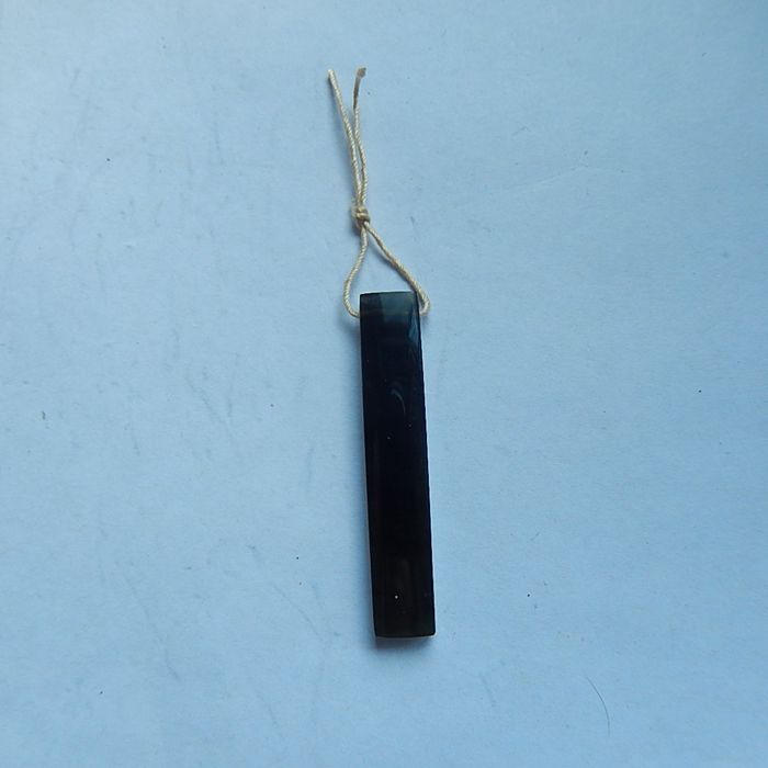 Natural Obsidian and Labradorite Pendant Bead Gemstone Make for Fashion Men, 44X8X5mm, 4.1g - MyGemGarden