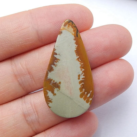 Natural Us Biggs Jasper Teardrop Gemstone Cabochon, 34x18x5mm, 4.1g - MyGemGarden