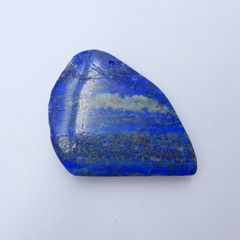 Handmade Lapis Lazuli Carved Elephant Pendant Bead, 52x52x11mm, , 56.7g - MyGemGarden