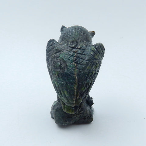 Turquoise Gemstone Owl Carved Ornament, 54x25x32mm, 65g - MyGemGarden