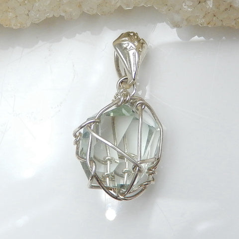 Sterling Silver 925 With crystal Gemstone Pendant, Gorgeous Pendant, 19x18x12mm, 3.3g - MyGemGarden