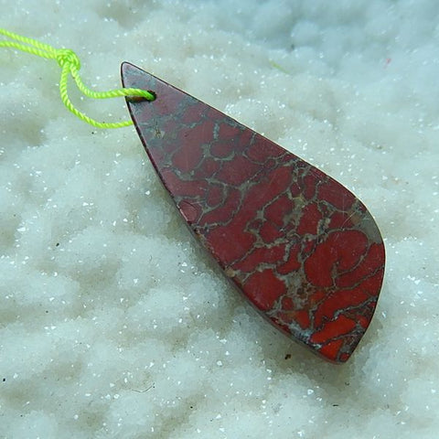 Natural Red River Jasper Pendant, 50x20x6mm, 9g - MyGemGarden