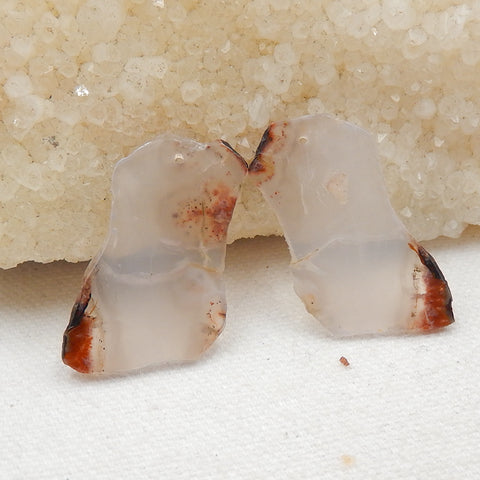 Nugget Agate Earrings Stone Pair, stone for earrings making, 35x20x2mm, 5.6g - MyGemGarden