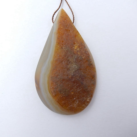 Nugget Agate Gemstone Natural Pendant Bead, 52x30x12mm, 22.4g - MyGemGarden