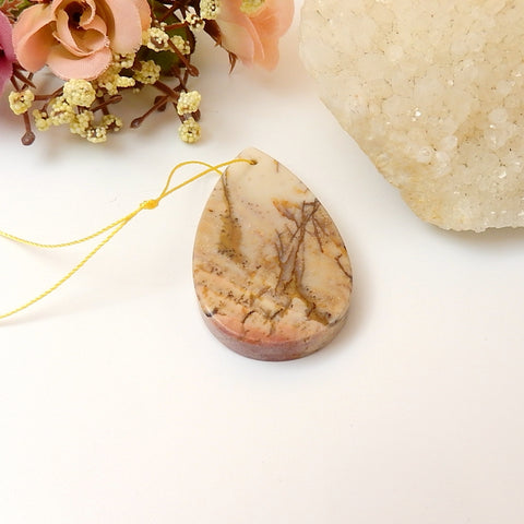 Water Drop Mookaite Jasper Pendant Bead, 51x31x7mm, 21.06g - MyGemGarden