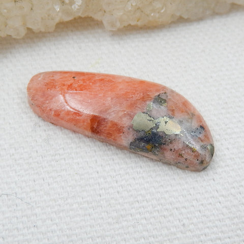 Natural Argentina Rhodochrosite Gemstone Cabochon, 32x13x5mm, 4.8g - MyGemGarden