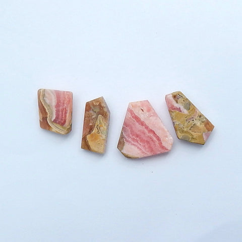 4 pcs Natural Argentina Rhodochrosite Gemstone Cabochons, 19x8x6mm, 19x19x5mm, 10.8g - MyGemGarden