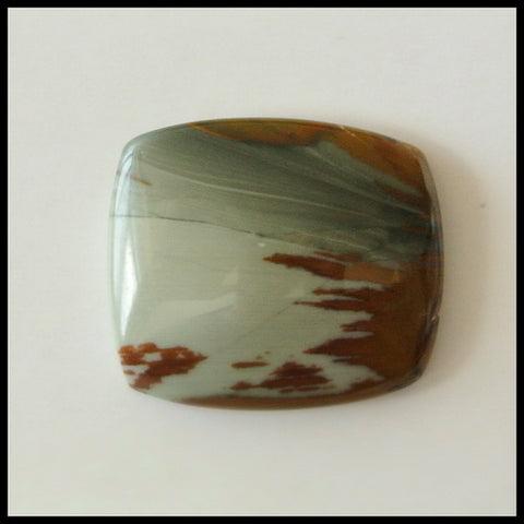 Natural US Biggs Picture Jasper Gemstone Cabochon, 24x21x6mm, 5.8g - MyGemGarden