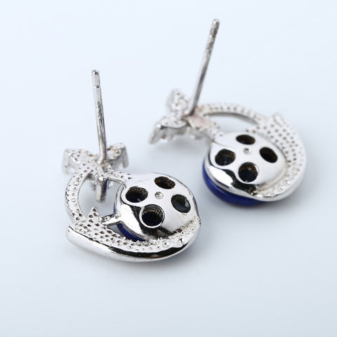 Natural Lapis Lazuli Ear Studs,925 Sterling Silver