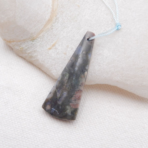 Natural Larvikite Pendant Bead 41X15X4mm, 7.8g