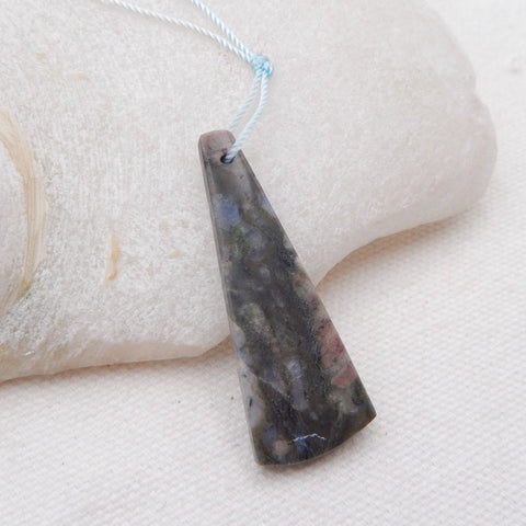 Natural Larvikite Pendant Bead 41X15X4mm, 7.8g