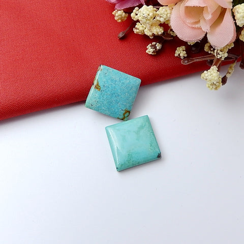 Turquoise Square Cabochon, stone for jewelry making, 16x16x4mm, 4.3g - MyGemGarden