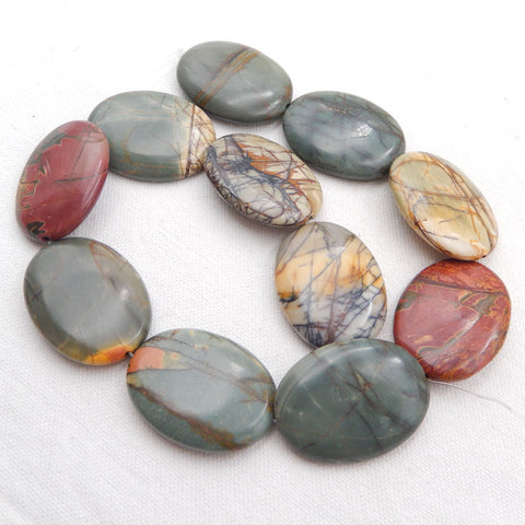 11 PCS Natural Red Creek Jasper Pendant Beads 40X30X10mm, 186.7g