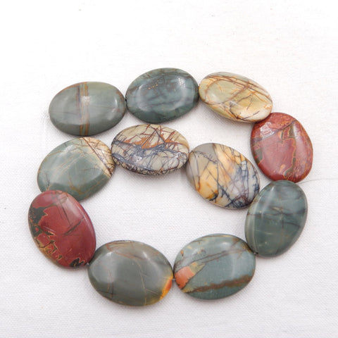 11 PCS Natural Red Creek Jasper Pendant Beads 40X30X10mm, 186.7g