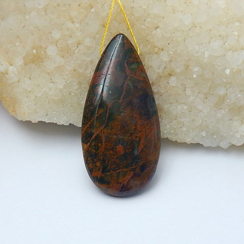 Natural Green Opal Pendant Bead, 50x24x8mm, 14.5g - MyGemGarden