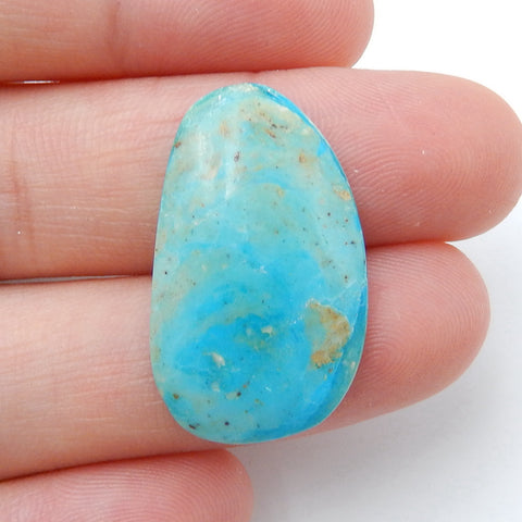 Natural Turquoise Flatback Gemstone Cabochon, 26x16x3.5mm, 1.6g - MyGemGarden