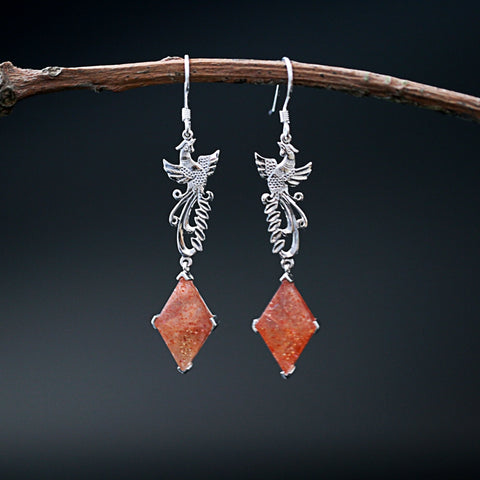 Hot Sale Natural Stone Sunstone 925 Sterling Silver Handmade Earring Bead 6.2g - MyGemGarden