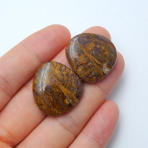 Natural Pieterisite Gemstone Cabochon pair, 22x21x5mm, 7.5g - MyGemGarden