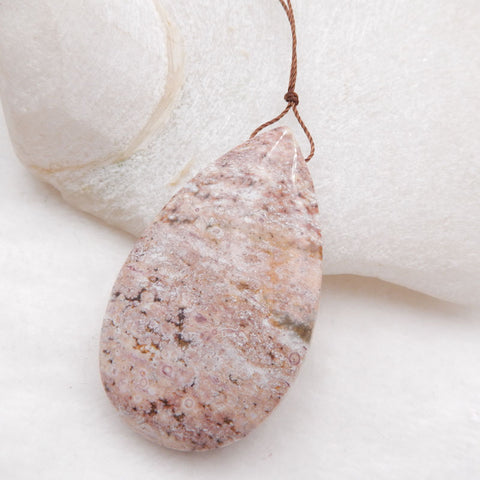 Natural Ocean Jasper Pendant Bead 49x29x11mm, 22.5g