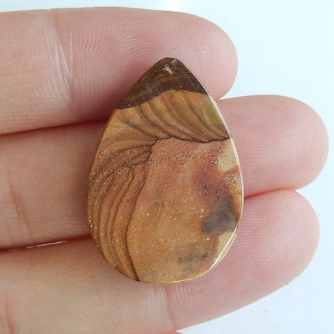 Natural Us Biggs Jasper Teardrop Gemstone Cabochon, 26x18x5mm, 3.3g - MyGemGarden