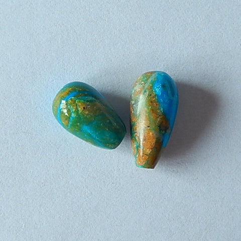 Blue Opal Cabochon Pair, 14x7mm, 11x7mm, 1.4g - MyGemGarden