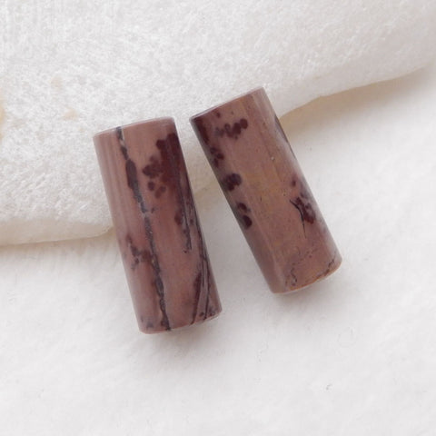 Paire de boucles d'oreilles en pierres précieuses d'agate mousse naturelle, 20x8 mm, 6,0 g