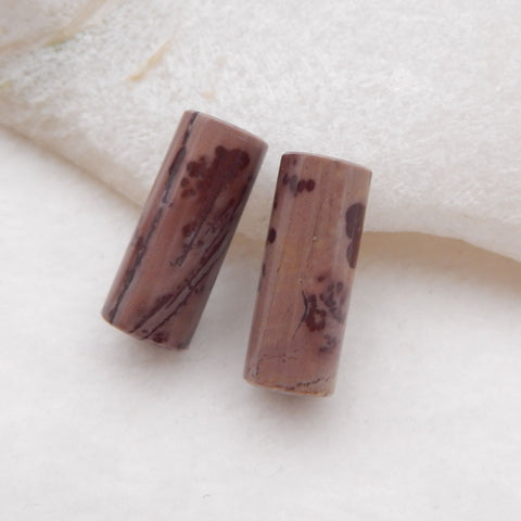 Paire de boucles d'oreilles en pierres précieuses d'agate mousse naturelle, 20x8 mm, 6,0 g