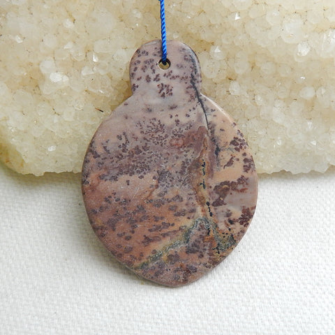 Natural Chohua Jasper Drilled Gemstone Pendant Bead, 50x35x7mm, 18.9g - MyGemGarden