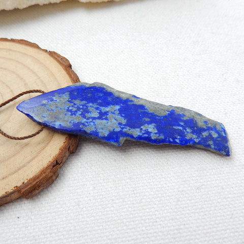 Nugget Lapis Lazuli Material Gemstone Pendant Bead, 66x21x5mm, 12.4g - MyGemGarden