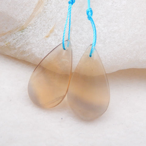 Paire de boucles d'oreilles en forme de larme en fluorite pour la fabrication de boucles d'oreilles, 24X13X4mm, 4.7g