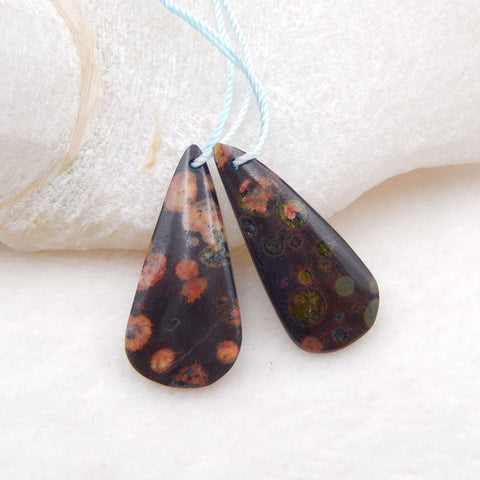 Natural Poppy Jasper Earring Beads 30X14X4mm, 4.6g