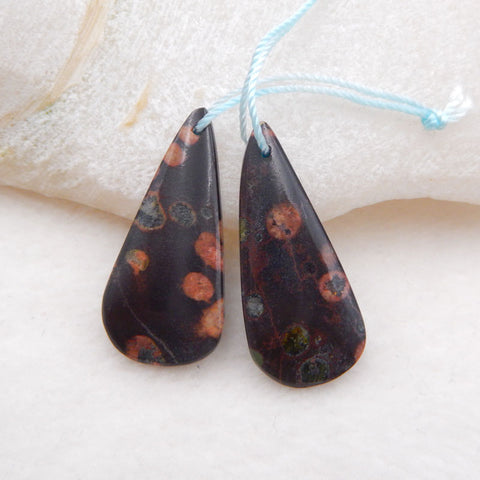 Natural Poppy Jasper Earring Beads 30X14X4mm, 4.6g