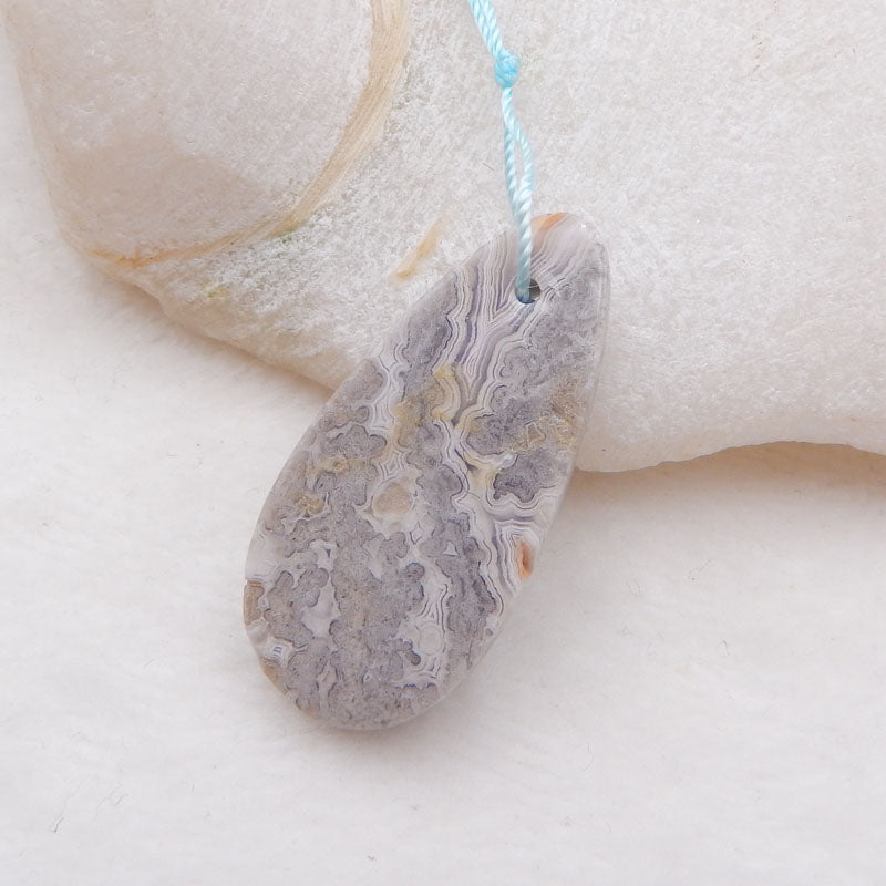 Natural Crazy Lace Agate Pendant Bead 40x19x8mm, 8.9g