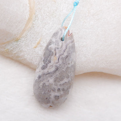 Natural Crazy Lace Agate Pendant Bead 40x19x8mm, 8.9g