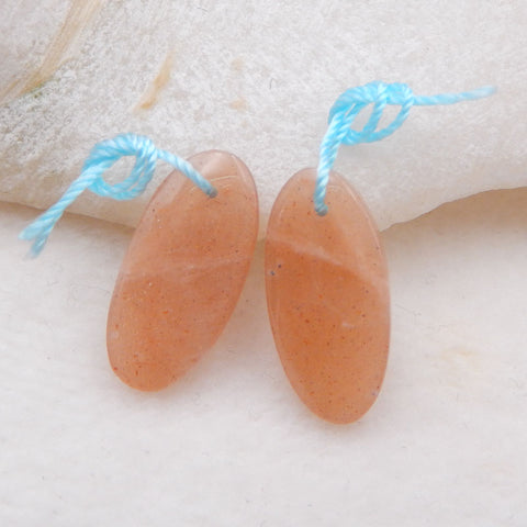 Natural Heliolite Sunstone Earring Beads 21x10x4mm, 3.1g