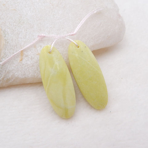 Natural Serpentine Earring Beads 33X13X6mm, 8.5g