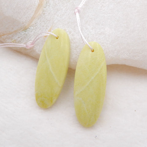 Natural Serpentine Earring Beads 33X13X6mm, 8.5g