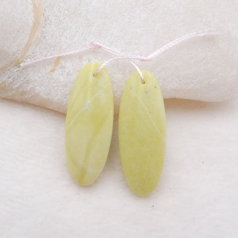 Natural Serpentine Earring Beads 33X13X6mm, 8.5g