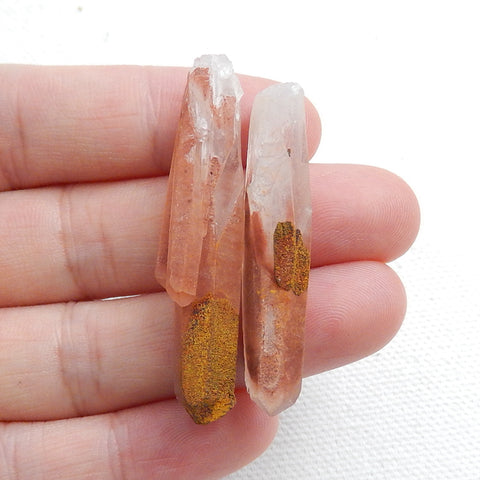 Drusy Cabochon,Crystal, Selling 2 Pcs Quartz Gemstone Cabochon,  41x9x8mm, 45x10x7mm, 9g - MyGemGarden