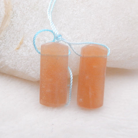 Natural Heliolite Sunstone Earring Beads 24x10x4mm, 4.4g